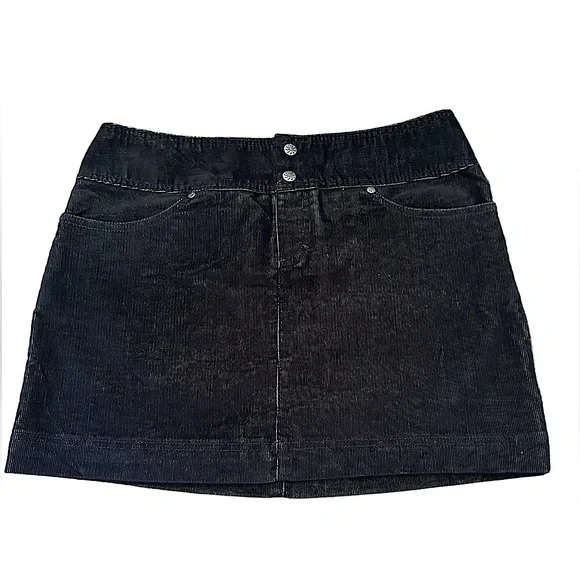 Athleta Vintage Ridge Corduroy Mini Skirt| Black| Women’s Size 8P - Picture 1 of 3